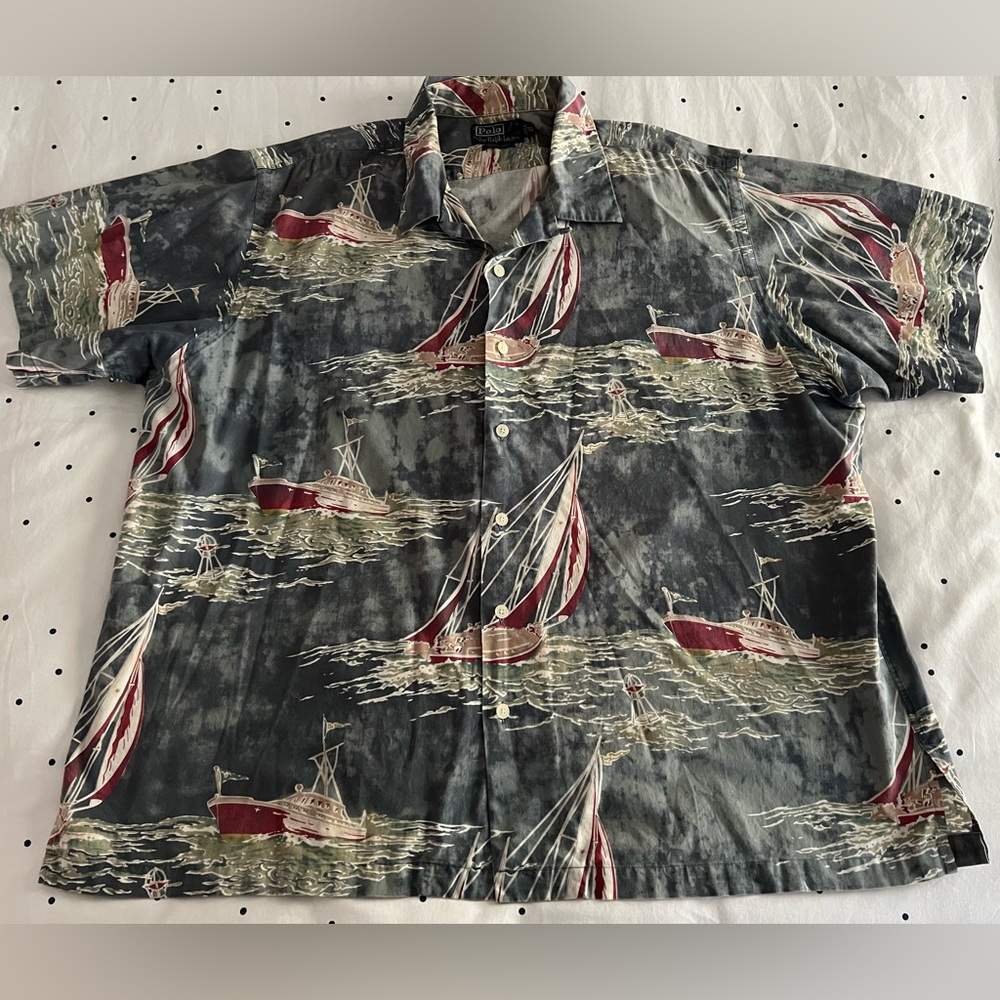 Polo by Ralph Lauren men’s nautical cotton camp shirt. Size XXL